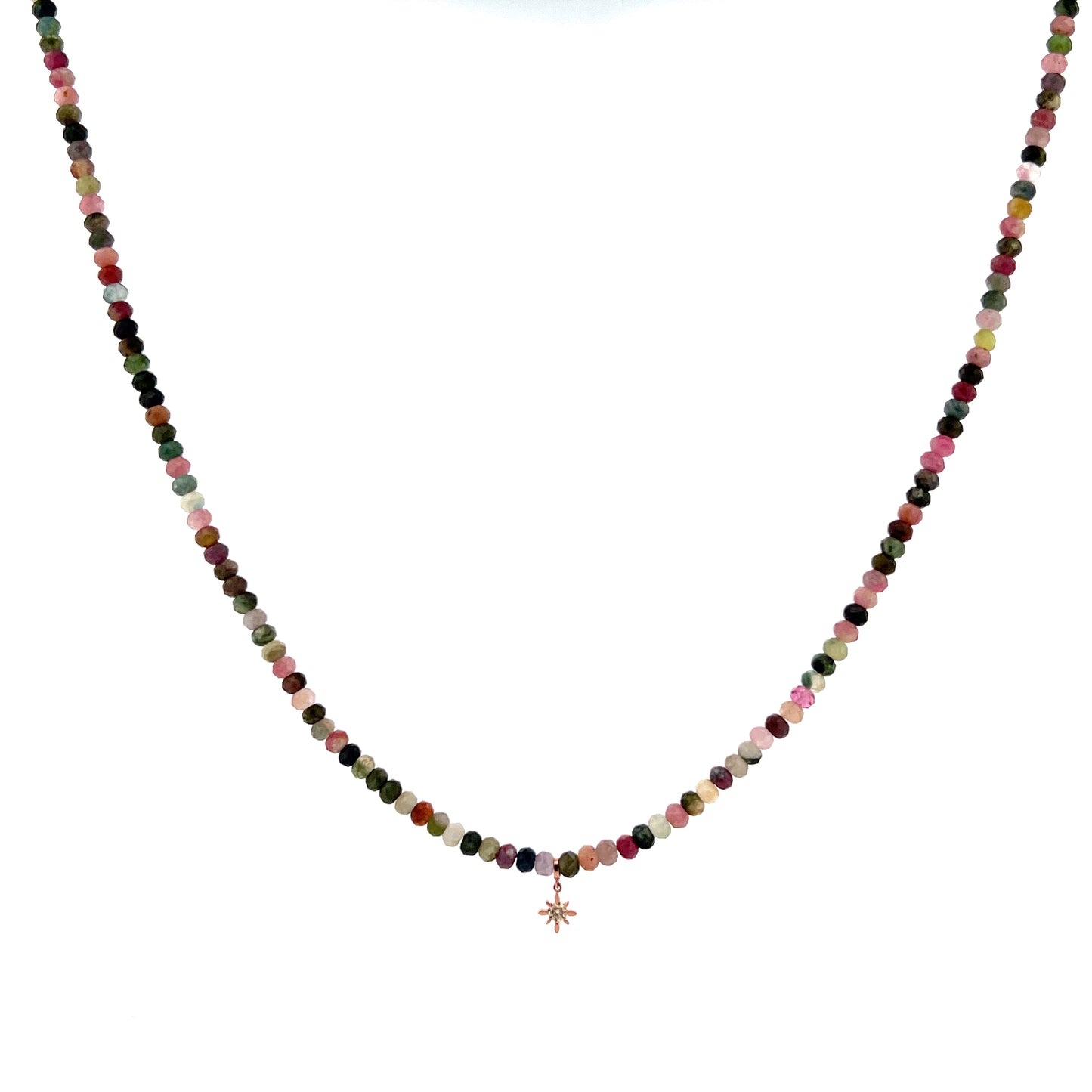 Multi-Tourmaline Diamond Star Necklace