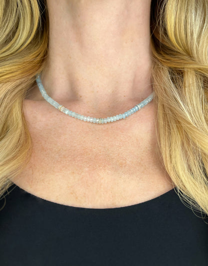 Every Damn Day | Aquamarine & Diamond Necklace