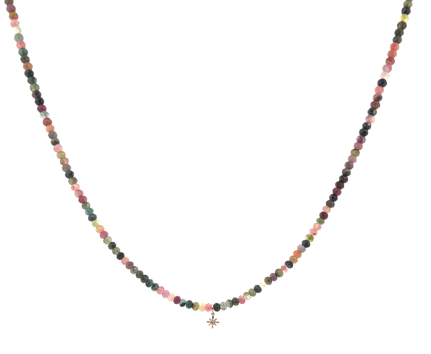 Multi-Tourmaline Diamond Star Necklace