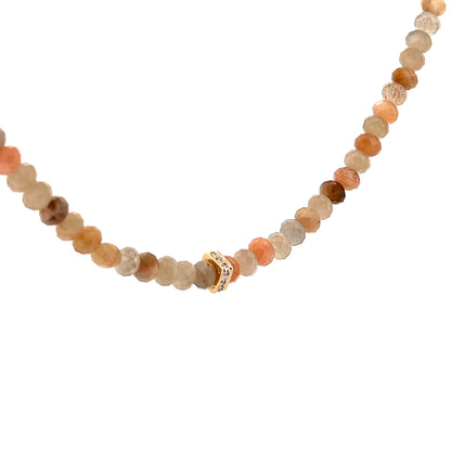 Multi-Moonstone & Diamond Necklace