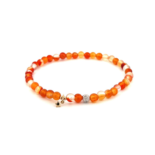 Shoot for the Moon | Carnelian & Diamond Bracelet