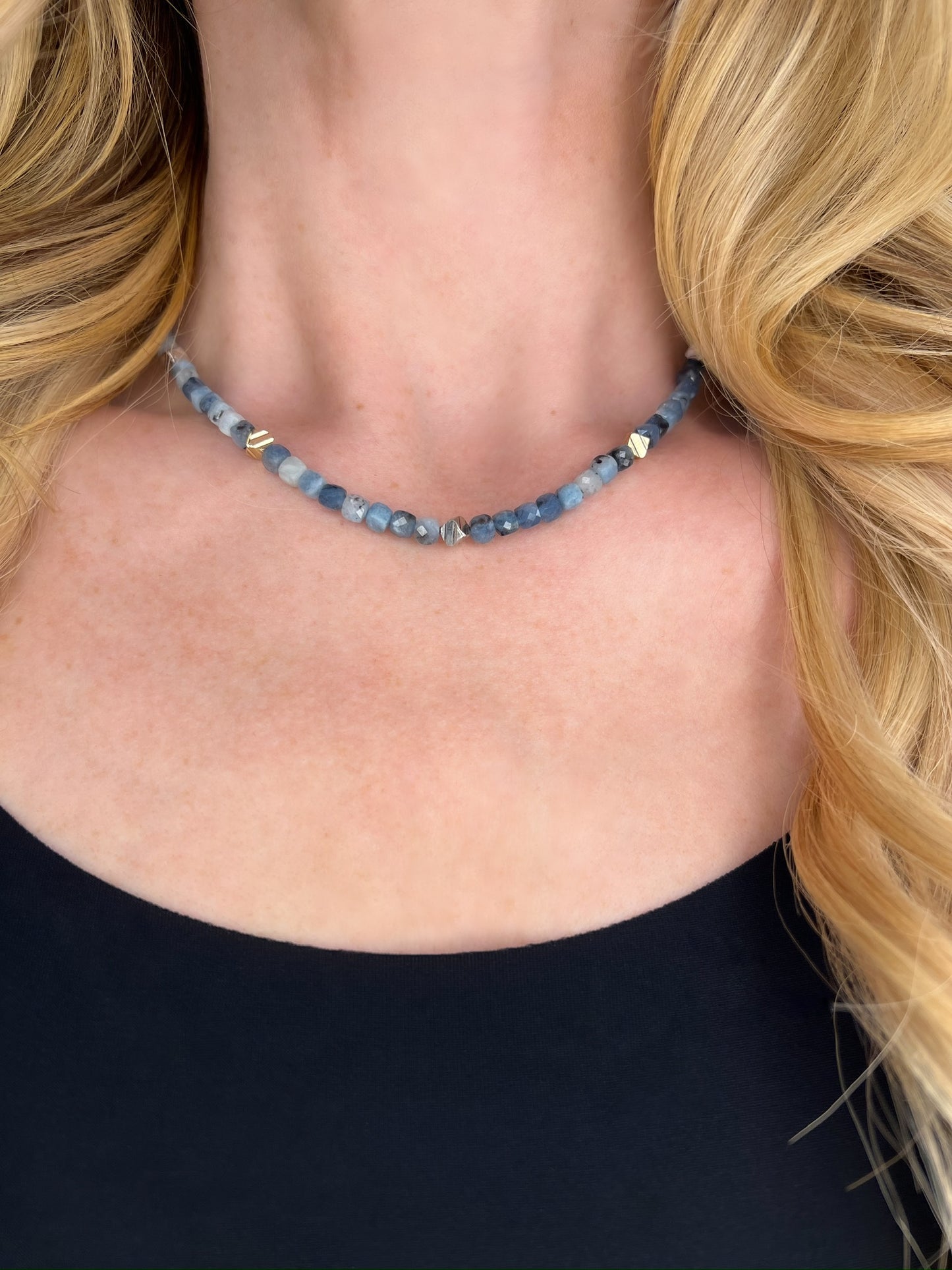 Such a Square | Devil Blue Aquamarine Necklace