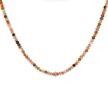 Multi-Moonstone & Diamond Necklace