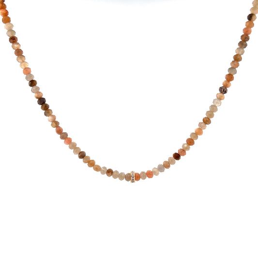 Multi-Moonstone & Diamond Necklace