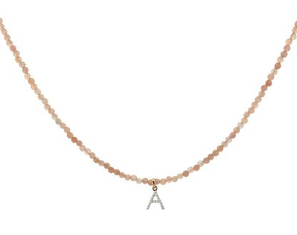 Golden Glyph | Sunstone Diamond Initial Necklace