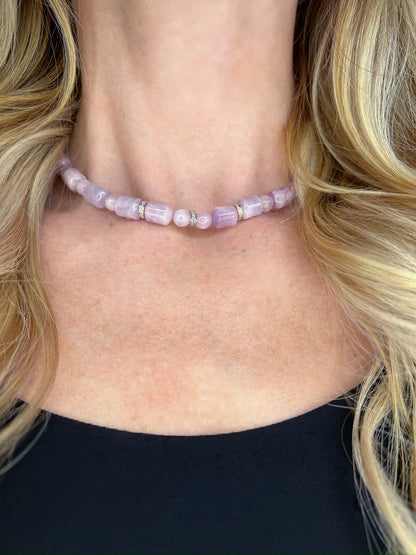 Higher Powers | Kunzite & Diamond Necklace