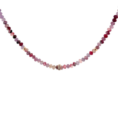 Plum Blossom Tourmaline & Diamond Necklace