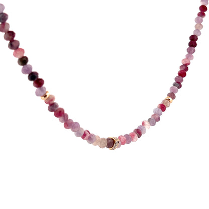 Plum Blossom Tourmaline & Diamond Necklace