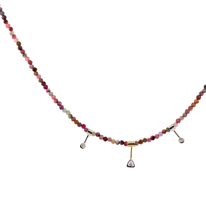 Dainty Ruby, Sapphire & Diamond Necklace