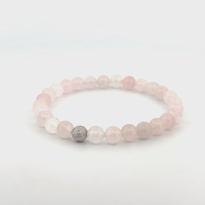 Ball of Love | Rose Quartz & Diamond Bracelet