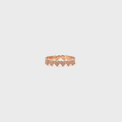 Diamond Hearts Eternity Ring in Rose Gold